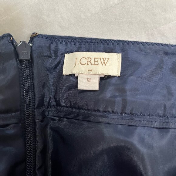 J.Crew Navy Mini Skirt Size 12 100% Cotton - Picture 3 of 6